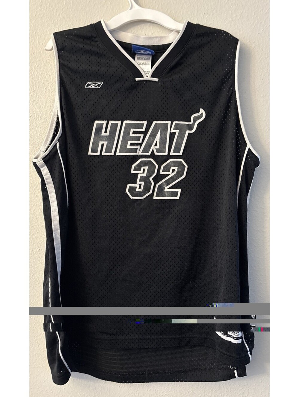 Reebok Miami Heat #32 Shaquille O’Neal Black&White Jersey Youth XL